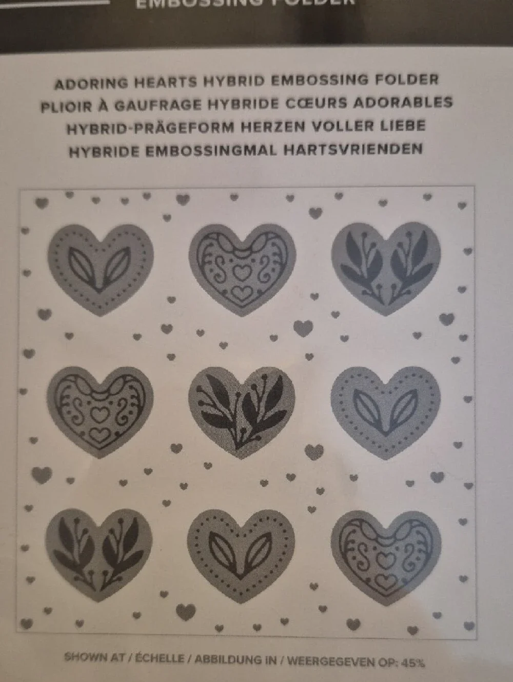Stampin' Up! Adoring Hearts Embossing Folder - White,‎ Black